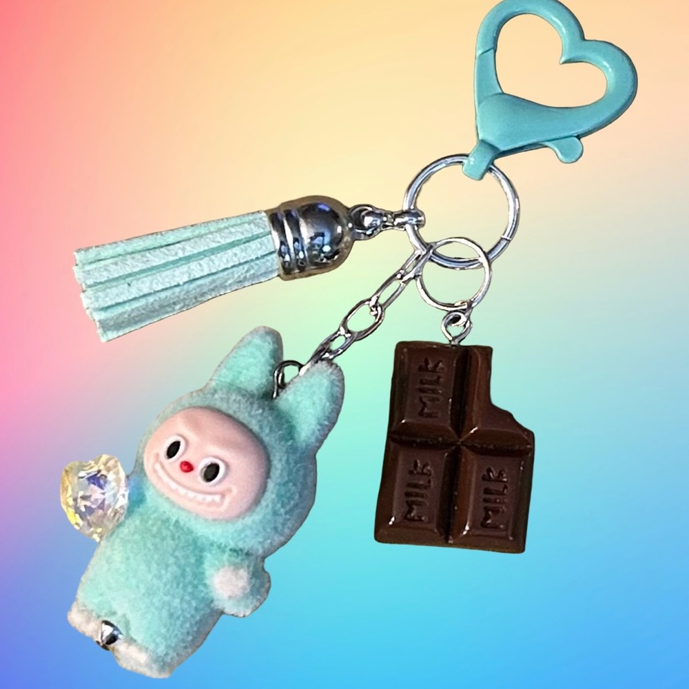 Valentine’s Love Bunny bag charm, key chain, clip-on accessory for love, friends - Picture 2 of 13